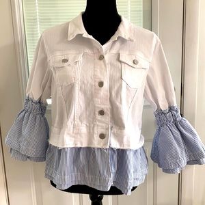 CROWN & IVY White Jean Jacket